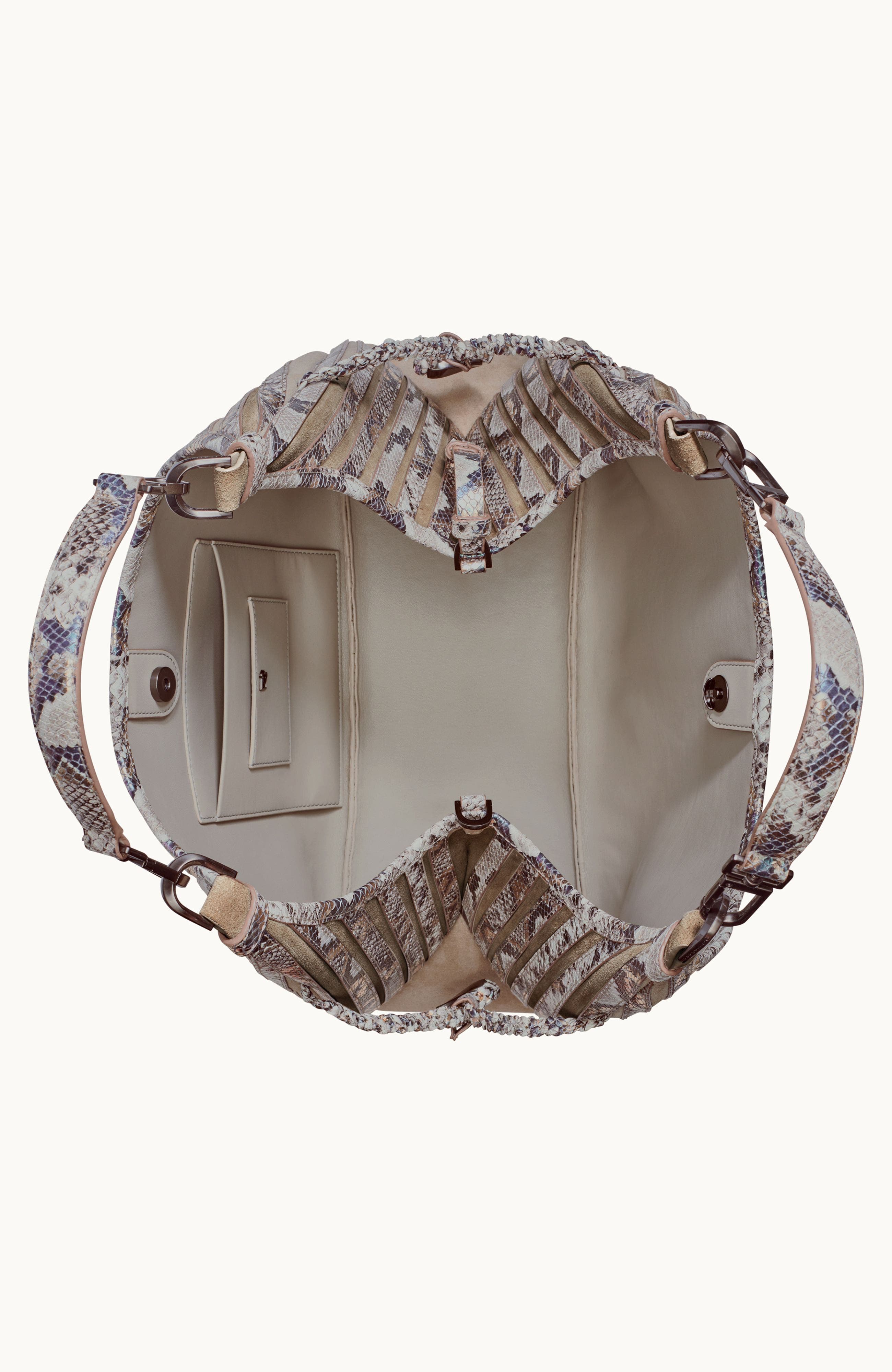 Donna Karan New York Bellerose Pieced Multi Python Hobo, Alternate, color, 