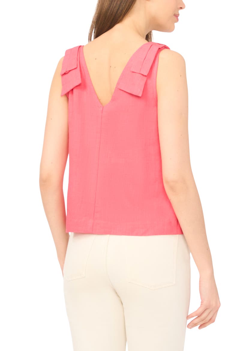 Bow Shoulder V-Neck Tank, Alternate, color, CLARET RED
