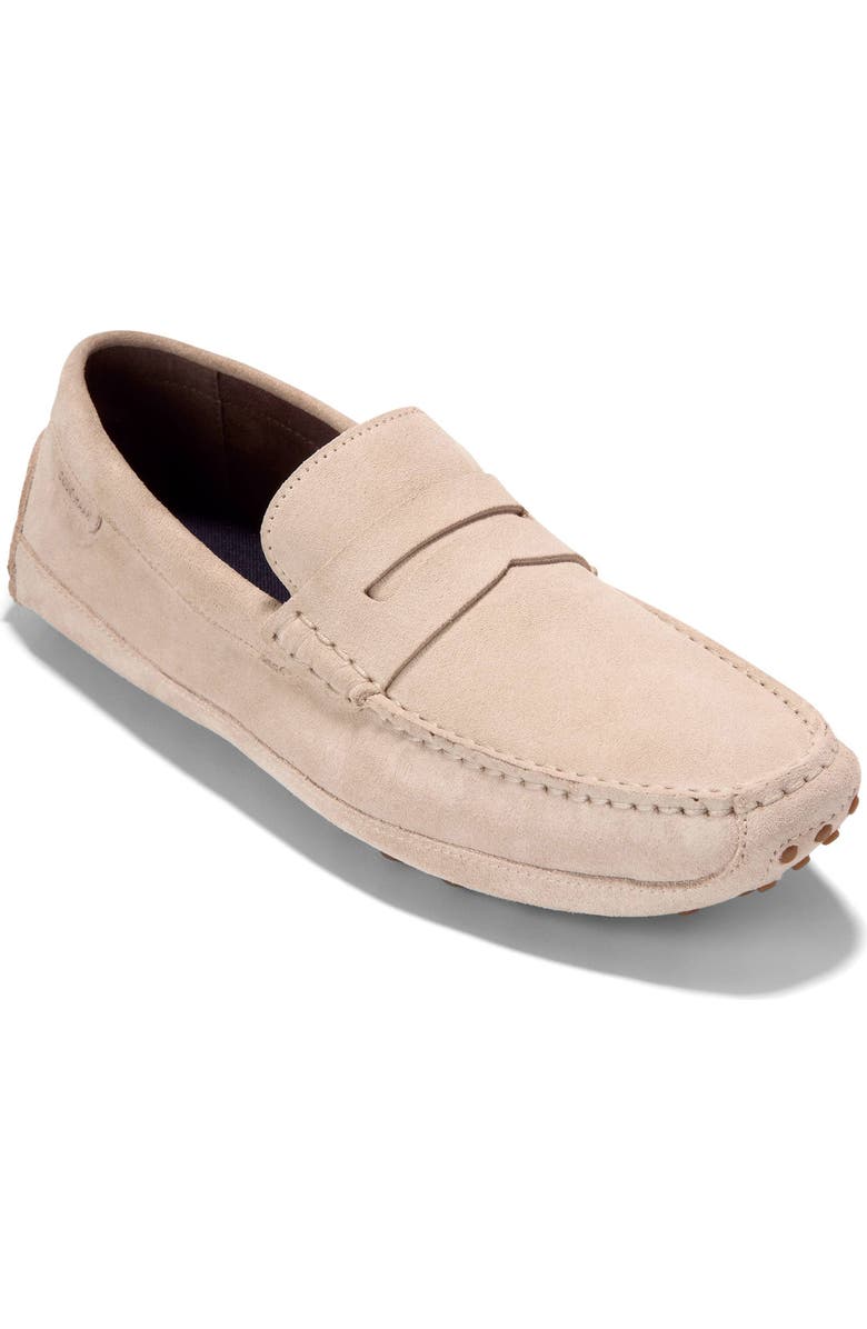 Cole Haan Hall Driving Penny Loafer, Main, color, Oxford Tan Suede / Gum