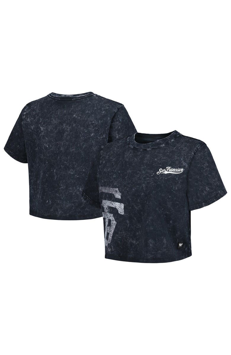 THE WILD COLLECTIVE Women's The Wild Collective Black San Francisco Giants Cropped T-Shirt, Main, color, Black