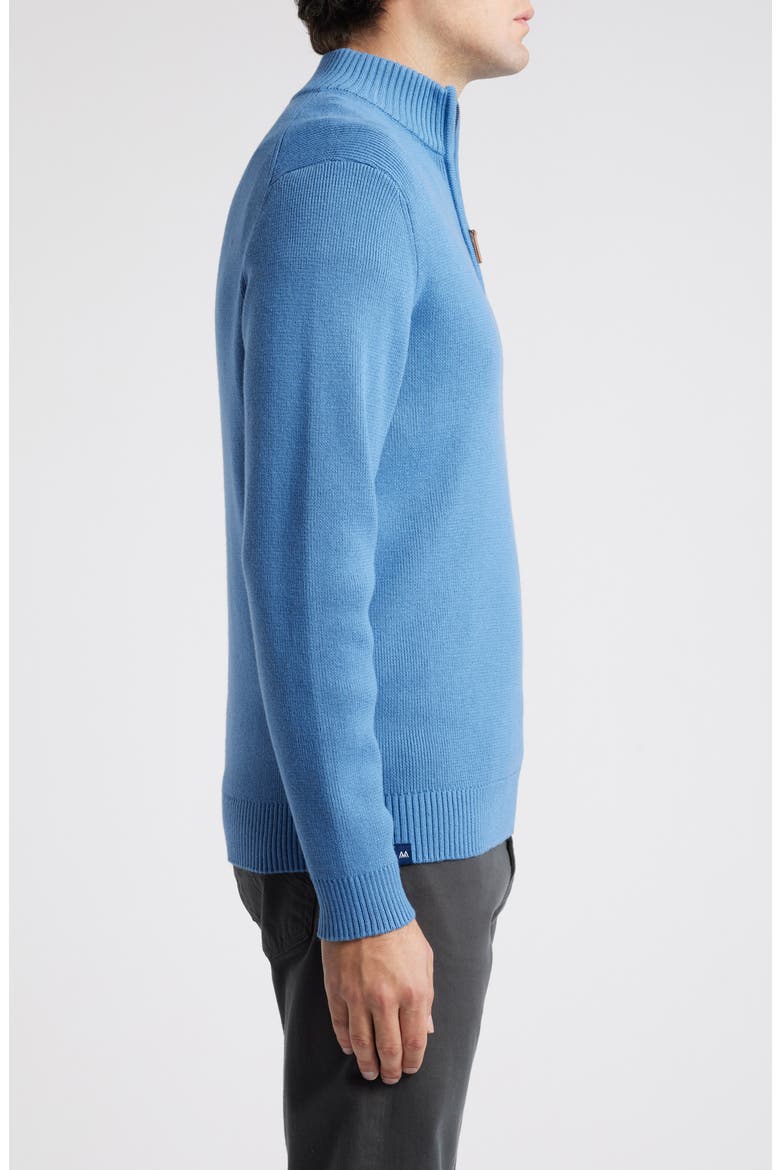 Hillcrest Quarter Zip Pullover Sweater, Alternate, color, DENIM BLUE SOLID