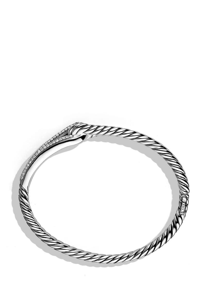 Labyrinth Single-Loop Bracelet with Diamonds, Alternate, color, DIAMOND