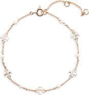 TORY BURCH ブレスレット DELICATE KIRA PEARL BRACELET 167334 Kira Pearl Delicate Chain Bracelet: Women's Designer