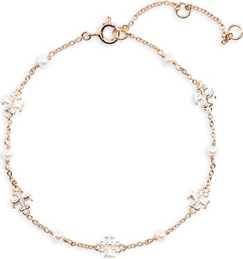 ●DOFFJASON● Crumble Chain Pearl Bracelet DJ24SSEBR001SLV Tory Burch Kira Cultured Pearl Chain Bracelet | Nordstrom