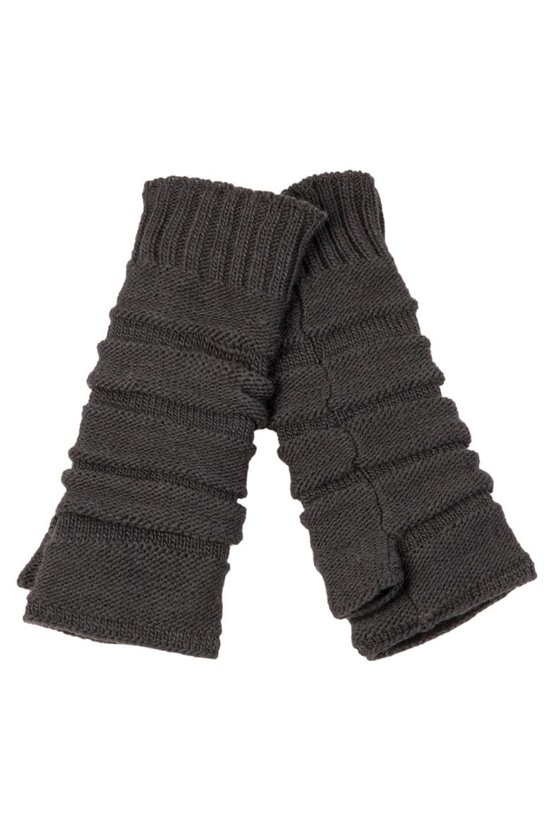 Hand Loom Reverse Step Fingerless Gloves, Main, color, Smoke