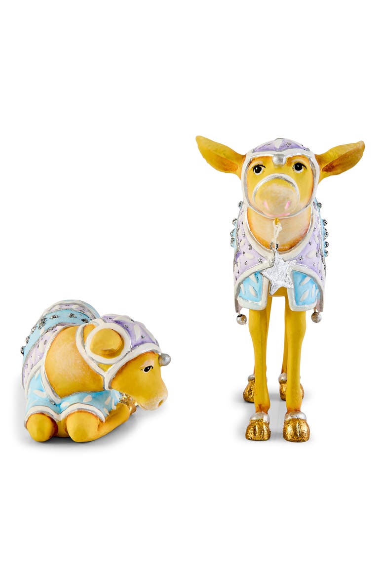 Patience Brewster Nativity Set of 2 Calves, Main, color, BLUE