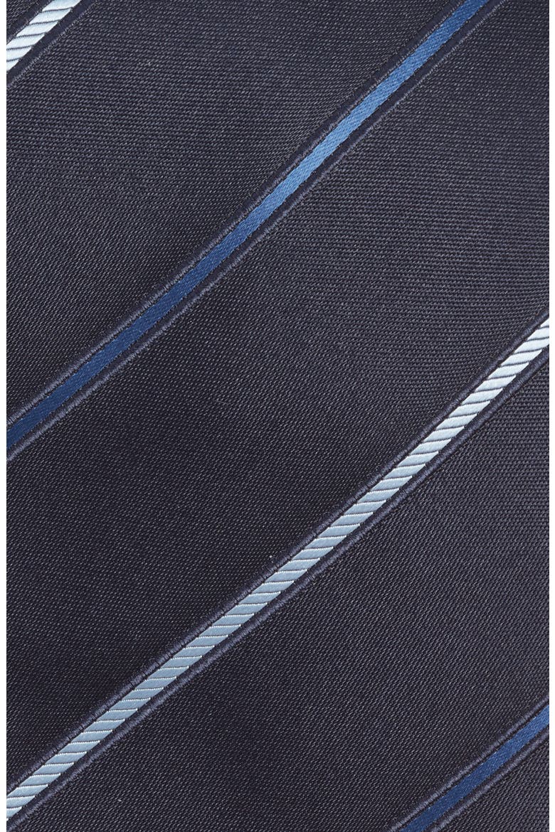 Stripe Silk Tie, Alternate, color, NAVY