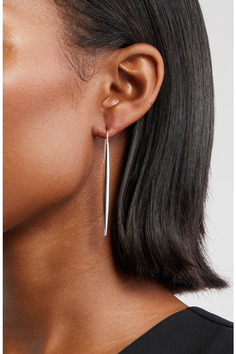 Pointed Bar Drop Earrings, Alternate, color, SILVER