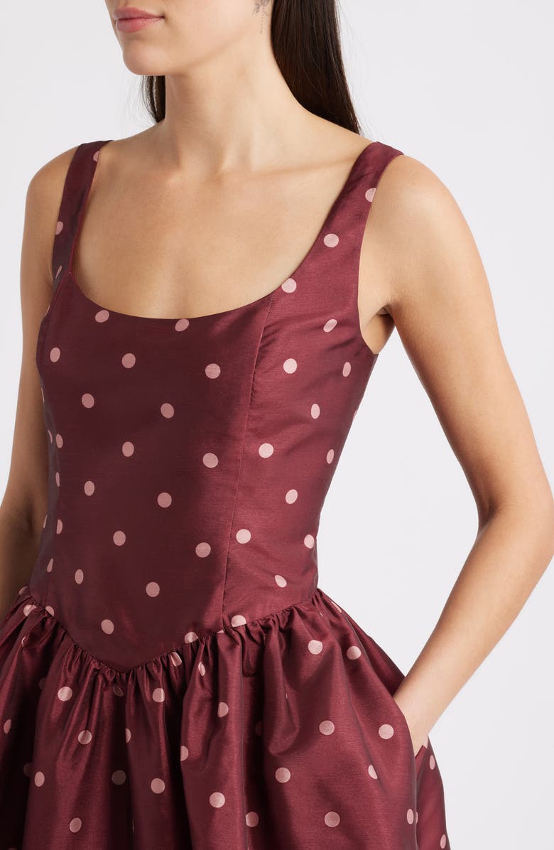 Hutch Soleil Polka Dot Cocktail Minidress, Alternate, color, Pomegranate Spaced Polka Dot