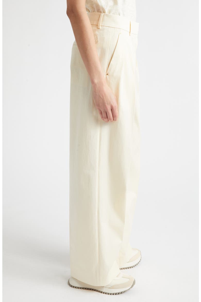Cotton Gabardine Wide Leg Pants, Alternate, color, WHITE