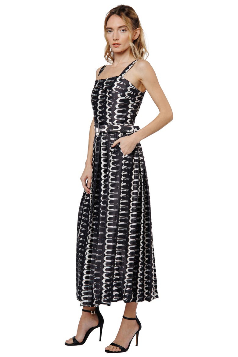Edia Geo Print Belted Maxi Dress, Alternate, color, BLACK MULTI