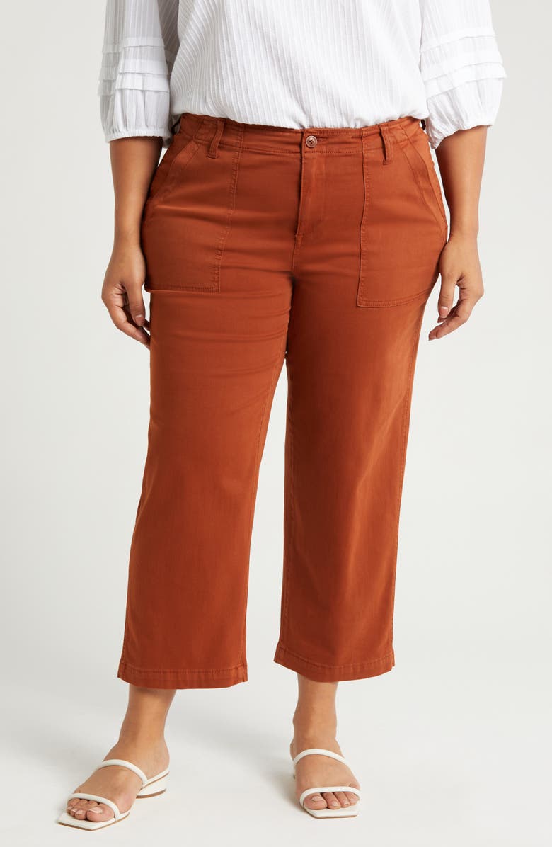 Liverpool Los Angeles Wide Leg Crop Twill Cargo Pants, Main, color, 