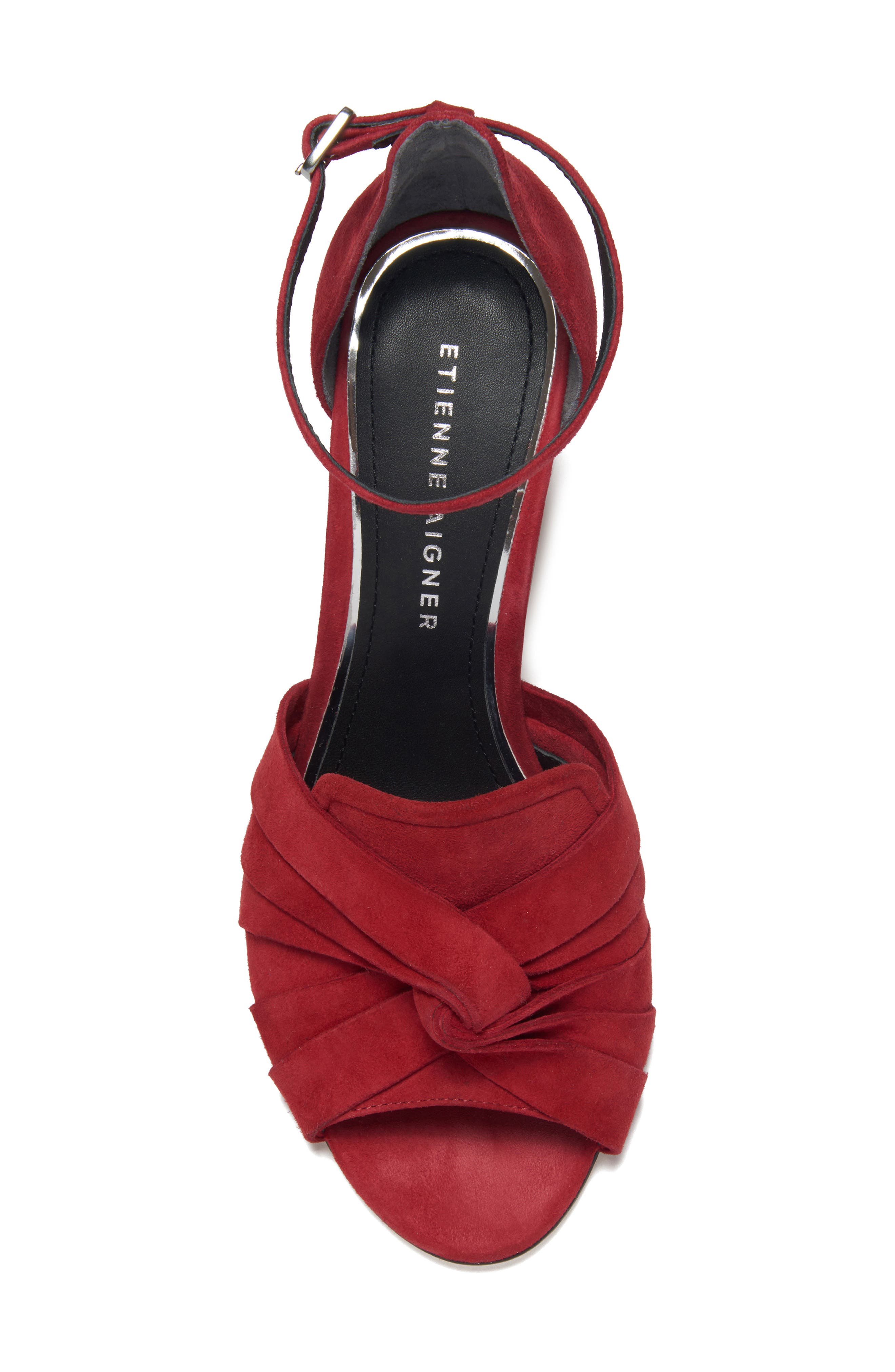 Sahari Ankle Strap Sandal, Alternate, color, SANGRIA SUEDE