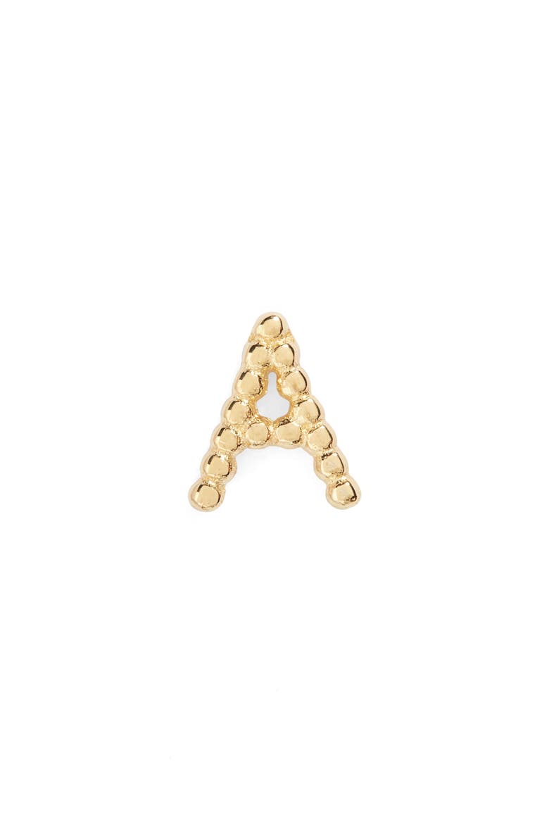Single Initial Stud Earring (Nordstrom Exclusive), Main, color, YELLOW GOLD - A