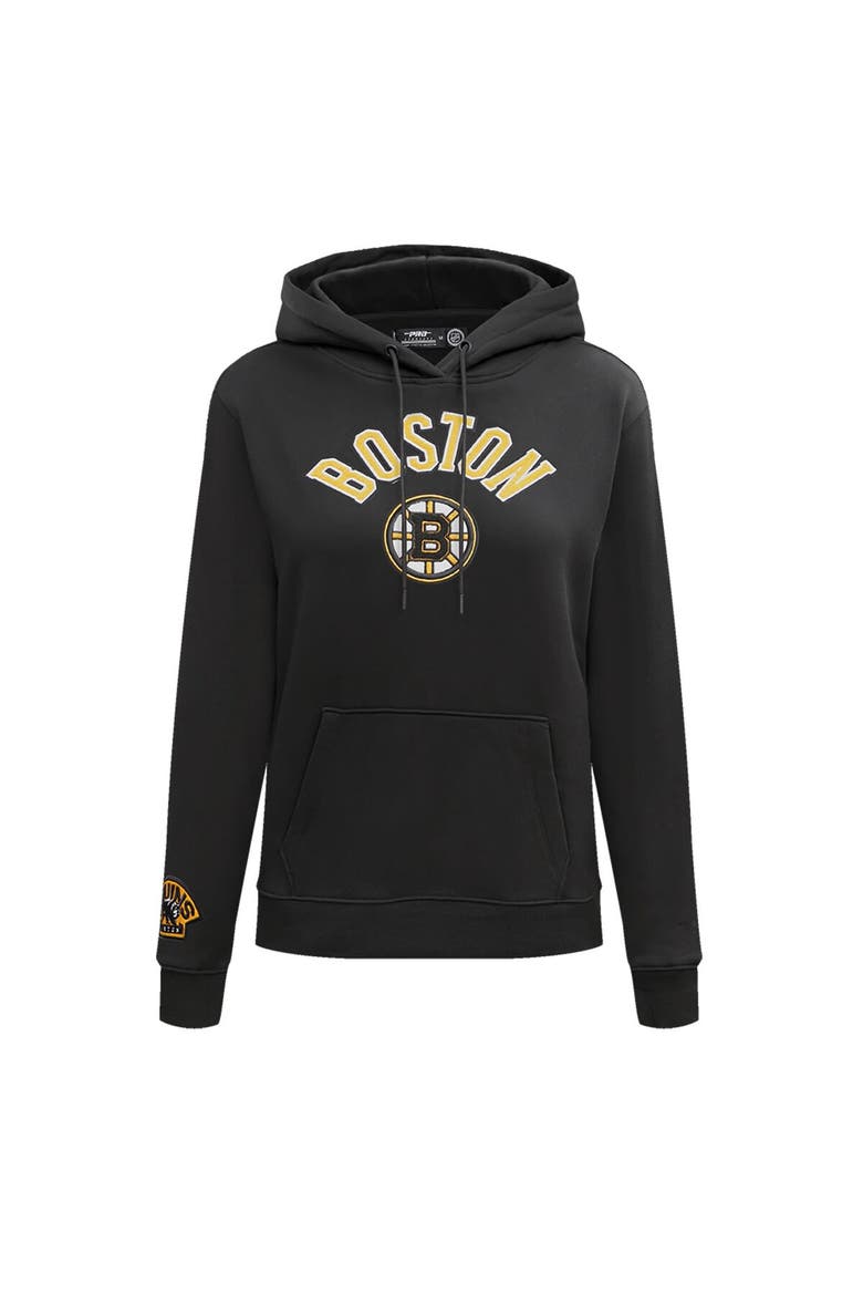 Women's Pro Standard Black Boston Bruins Classic Chenille Pullover Hoodie, Alternate, color, Black
