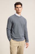 Nordstrom Two Tone Cotton & Cashmere Crewneck Sweater