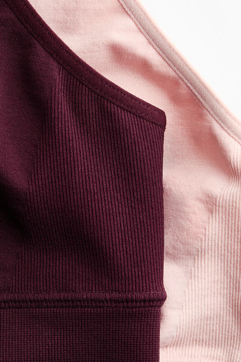 Mama 2-pack seamless nursing bras, Alternate, color, Burgundy/powder pink
