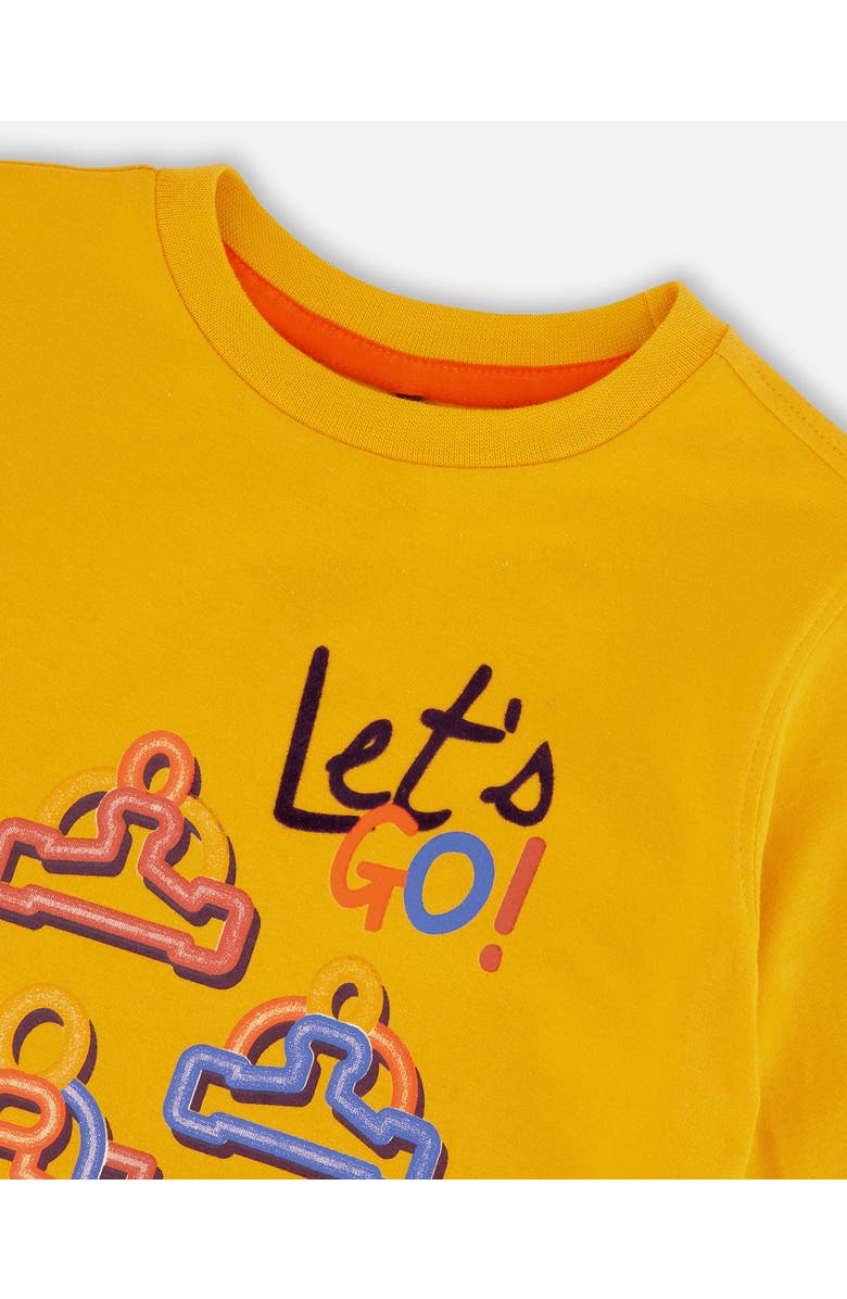 Deux par Deux Little Boy's T-Shirt With Print Mustard Yellow, Alternate, color, Mineral Yellow