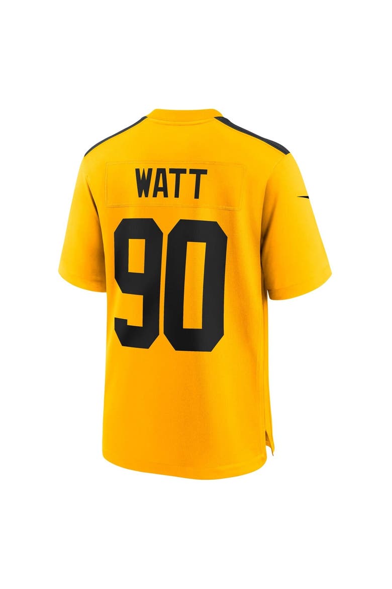 Youth Nike T.J. Watt Gold Pittsburgh Steelers Alternate 1933 Throwback Game Jersey, Alternate, color, Gold