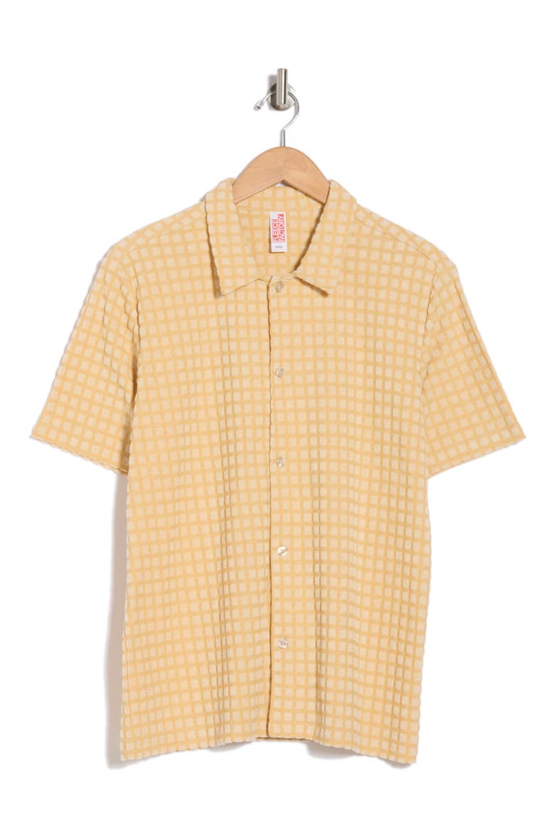 Box Cube Jacquard Short Sleeve Button-Down Shirt (Men) | Nordstromrack
