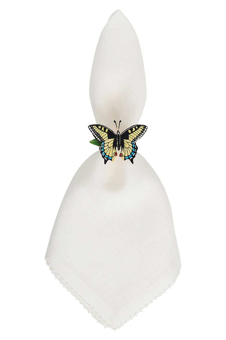 Meadow Walk Butterfly Set of 4 Napkin Rings, Alternate, color, MULTI