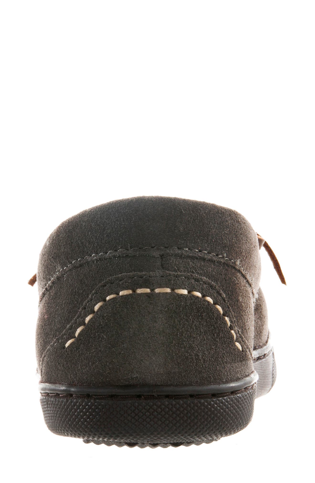 ISOTONER Suede Faux Shearling Line Slipper, Alternate, color, Ash