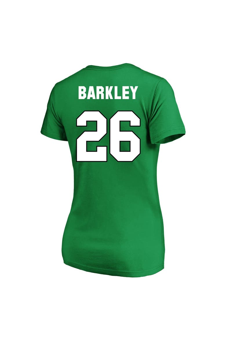 Women's Saquon Barkley Kelly Green Philadelphia Eagles Plus Size Fair Catch Name & Number Scoop Neck T-Shirt, Alternate, color, Kelly Green