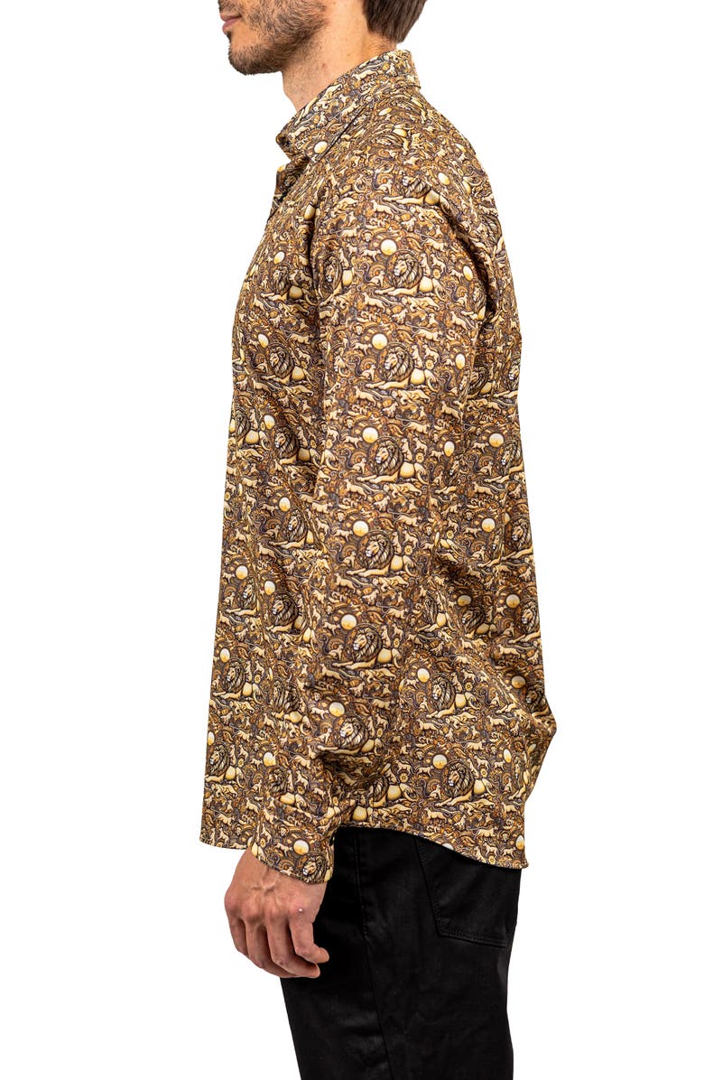 Maceoo Fibonacci Stretch Ascension 3318 Contemporary Fit Button-Up Shirt, Alternate, color, Yellow