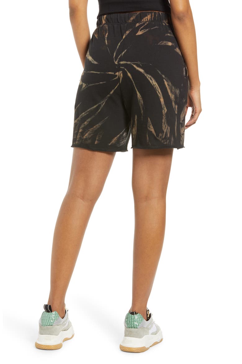 Zamia French Terry Shorts, Alternate, color, NOIR SPRING SPIRAL TIE DYE