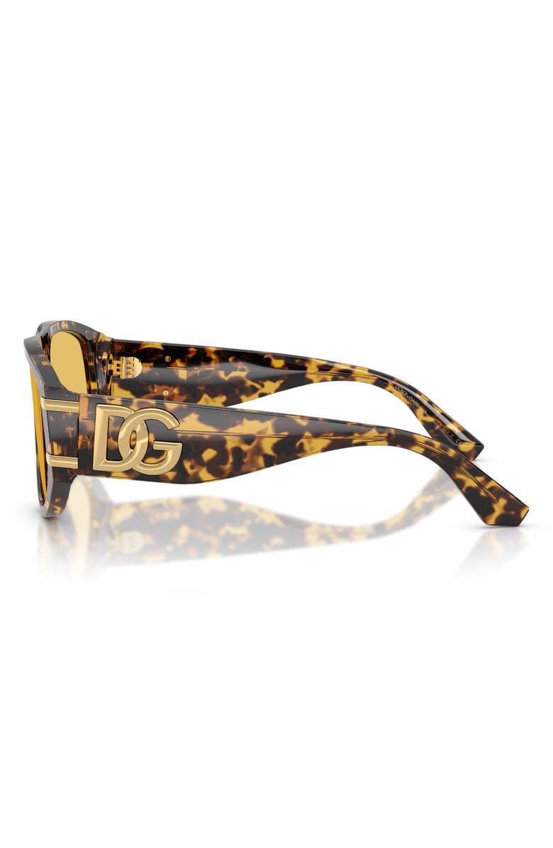 Dolce&Gabbana 56mm Pilot Sunglasses, Alternate, color, Yellow Havana / Yellow