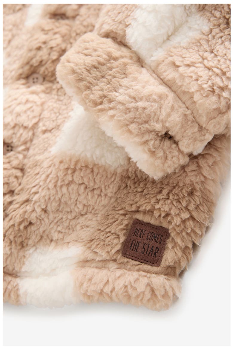 Kids' Plaid Faux Shearling Jacket, Alternate, color, BROWN