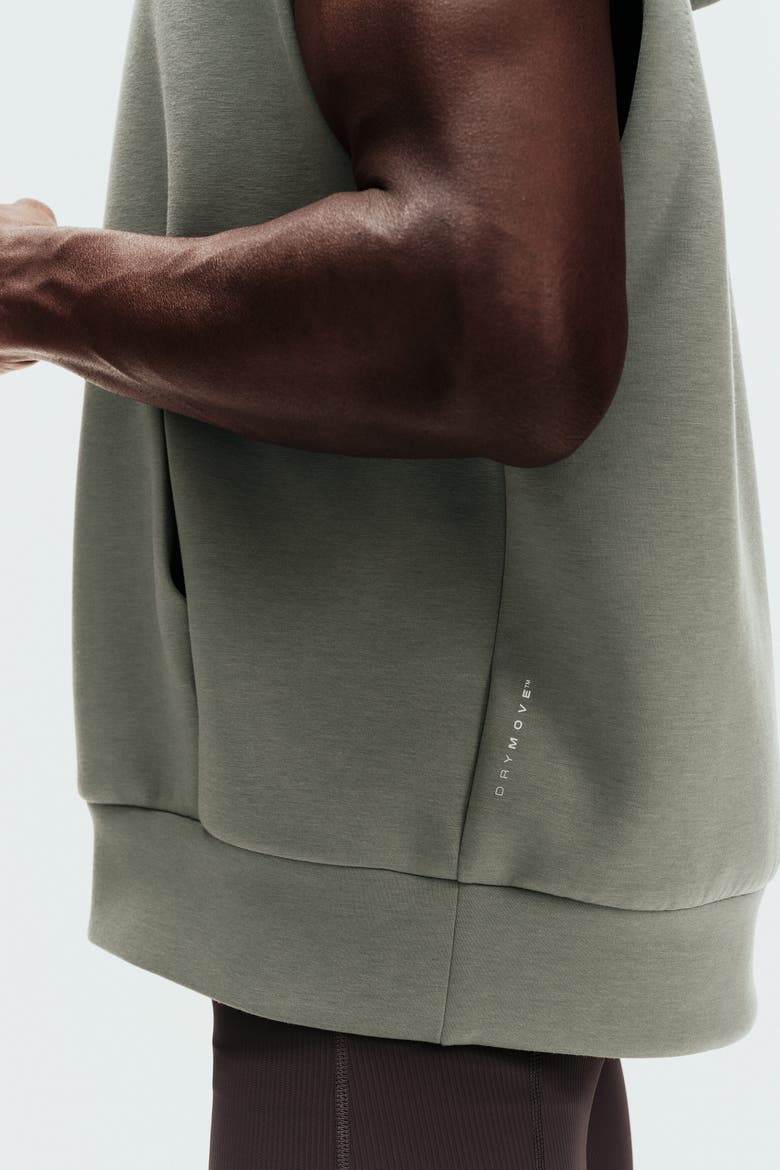 Sleeveless Sports Hoodie With Drymove, Alternate, color, Dusty green/Solstice