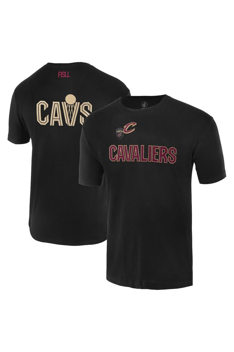 Unisex FISLL  Black Cleveland Cavaliers Oversize Logo T-Shirt, Main, color, Black