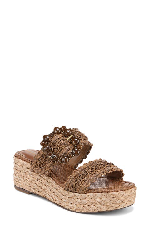 Cadance Espdarille Platform Wedge Slide Sandal (Women)