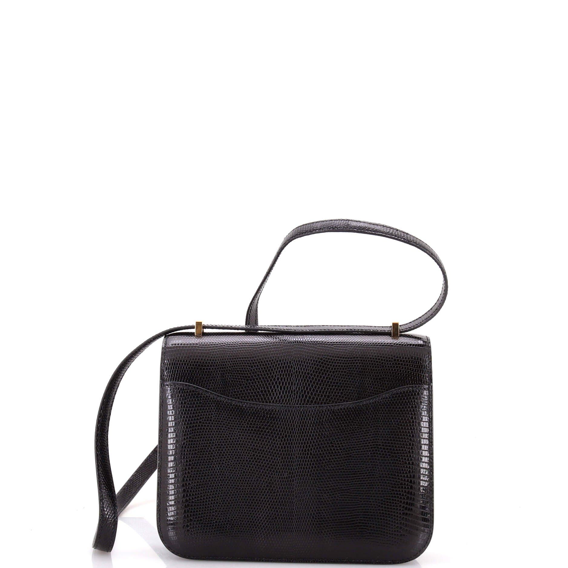 Pre-Owned Hermes Constance NM Bag Lizard 18, Alternate, color, Noir