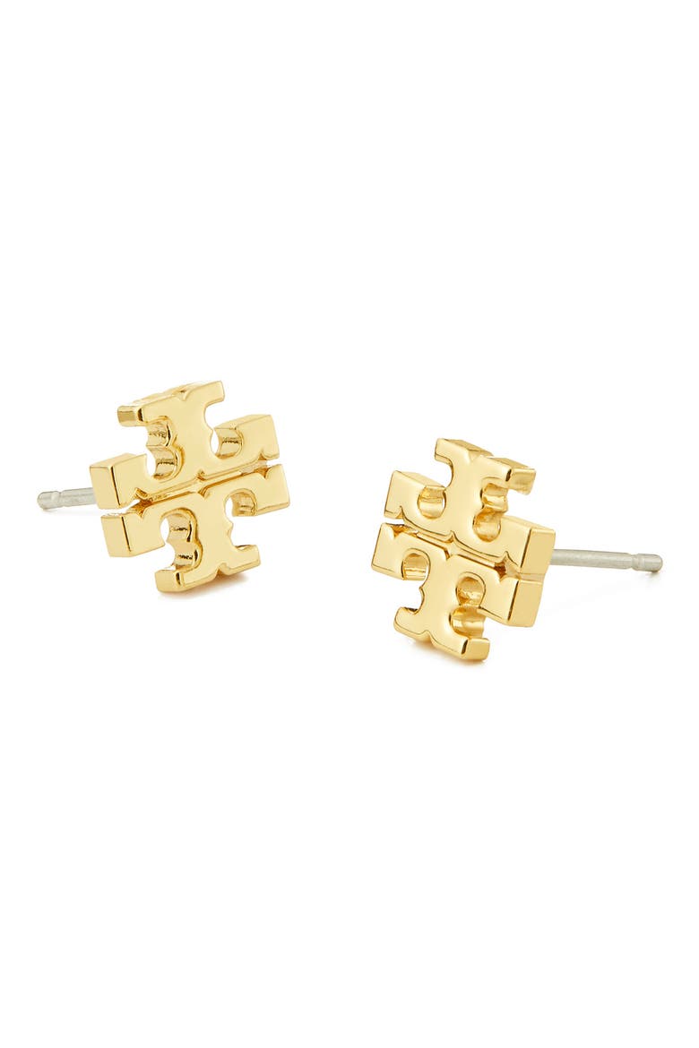 Small Icon Stud Earrings, Alternate, color, TORY GOLD