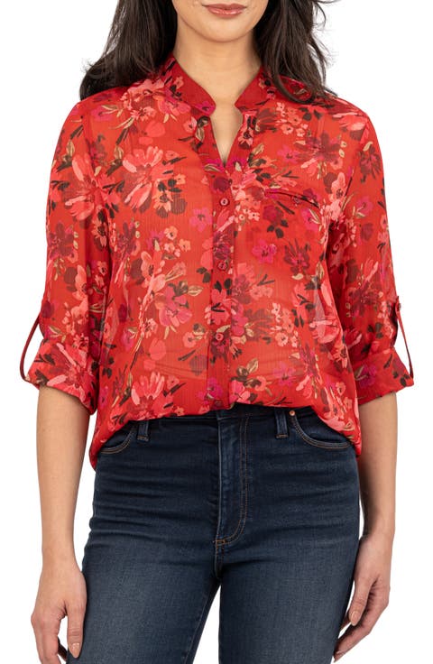Jasmine Chiffon Button-Up Shirt