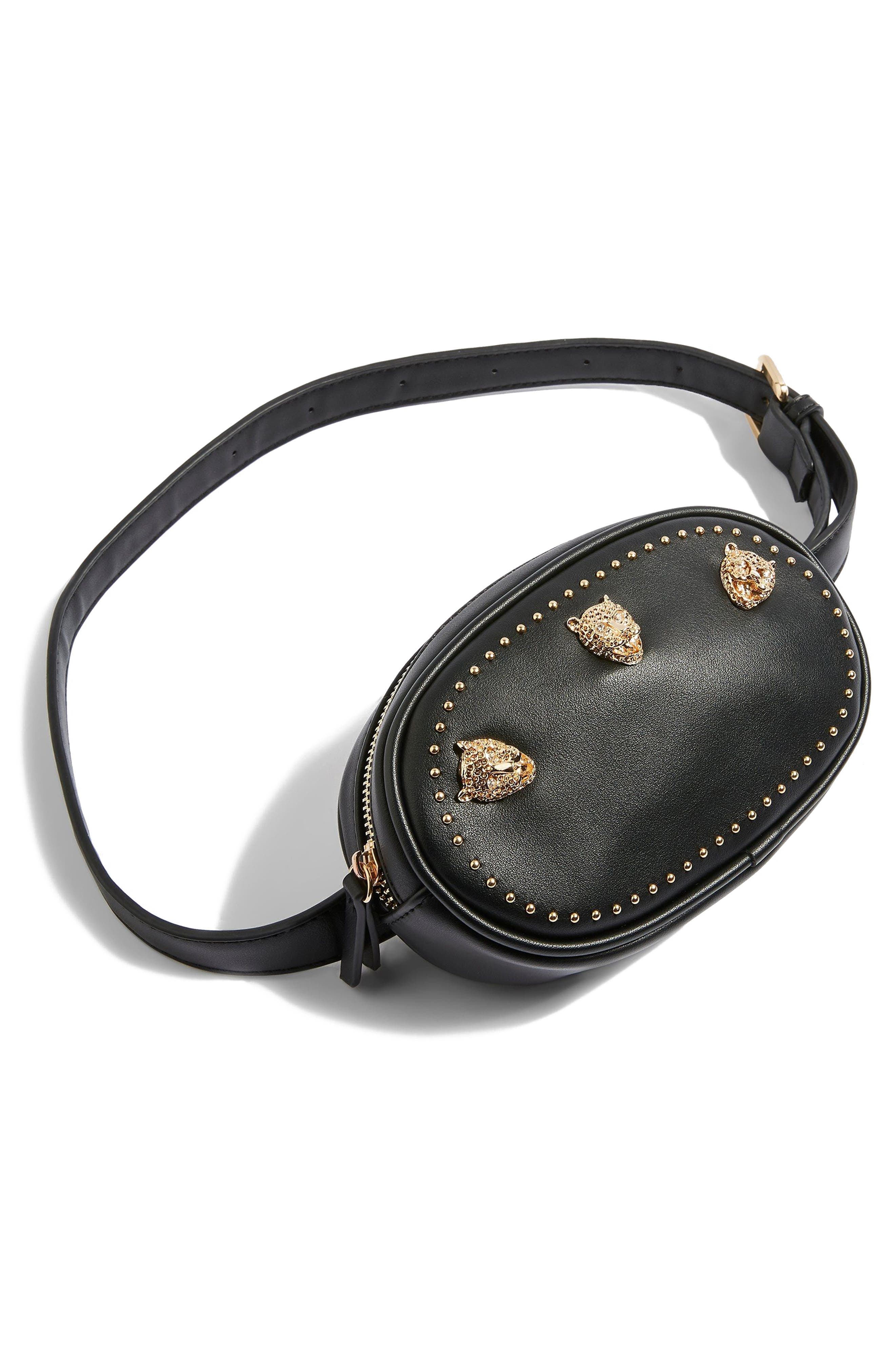 Topshop Panther Bum Bag, Alternate, color, 