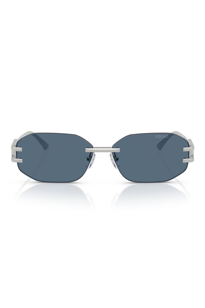 58mm Oval Sunglasses, Main, color, SILVER