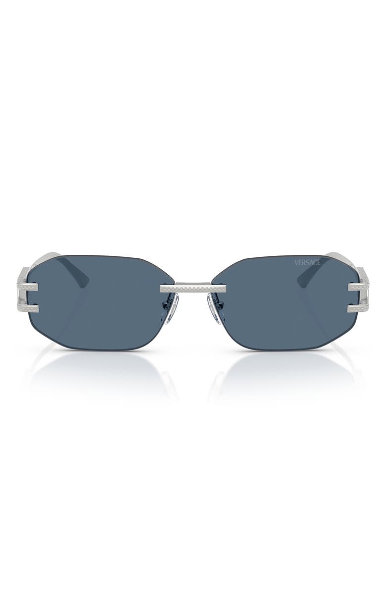 Versace 58mm Oval Sunglasses, Main, color, Silver