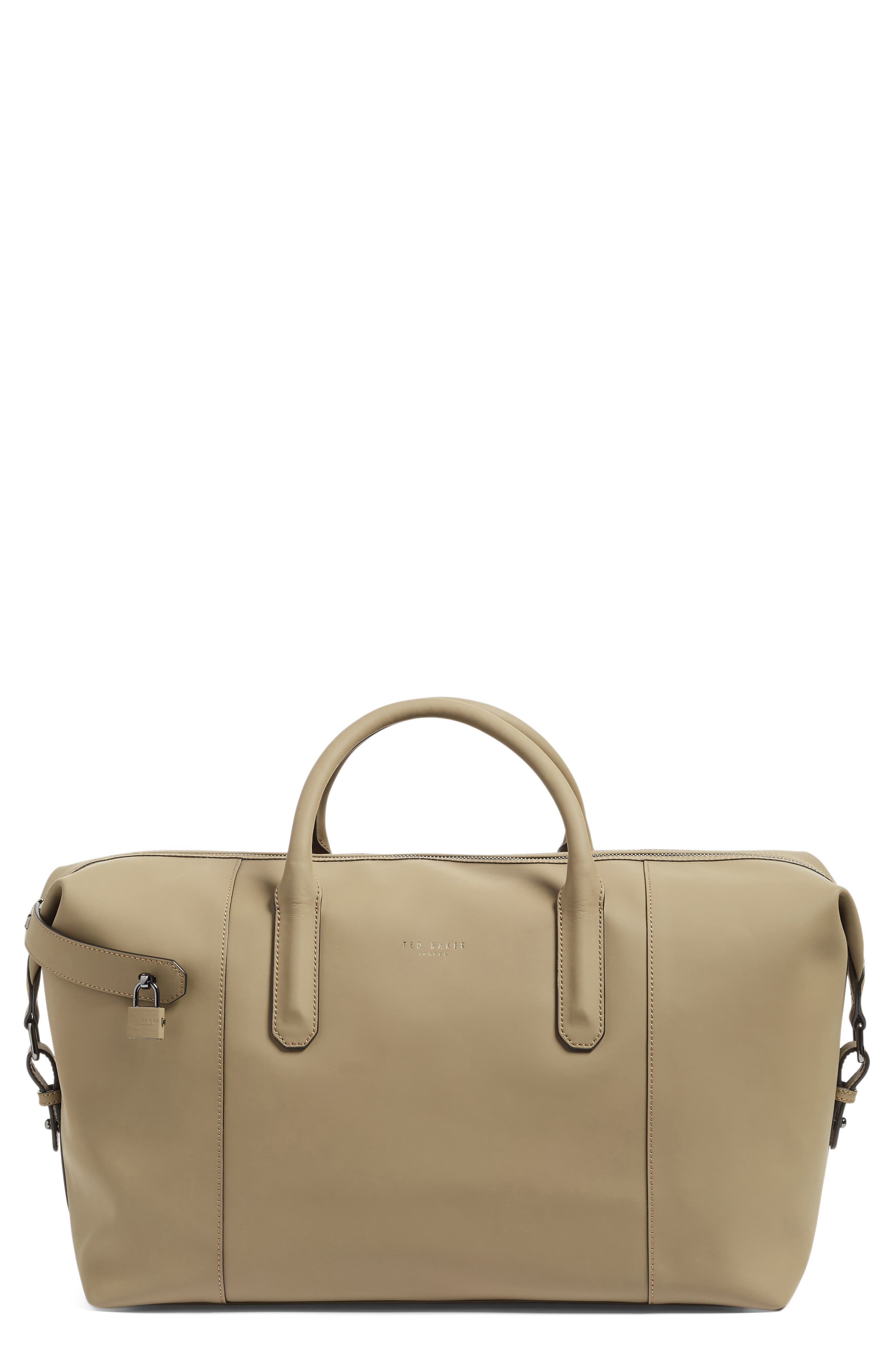 Ted Baker London Cronos Leather Duffel Bag, Main, color, 