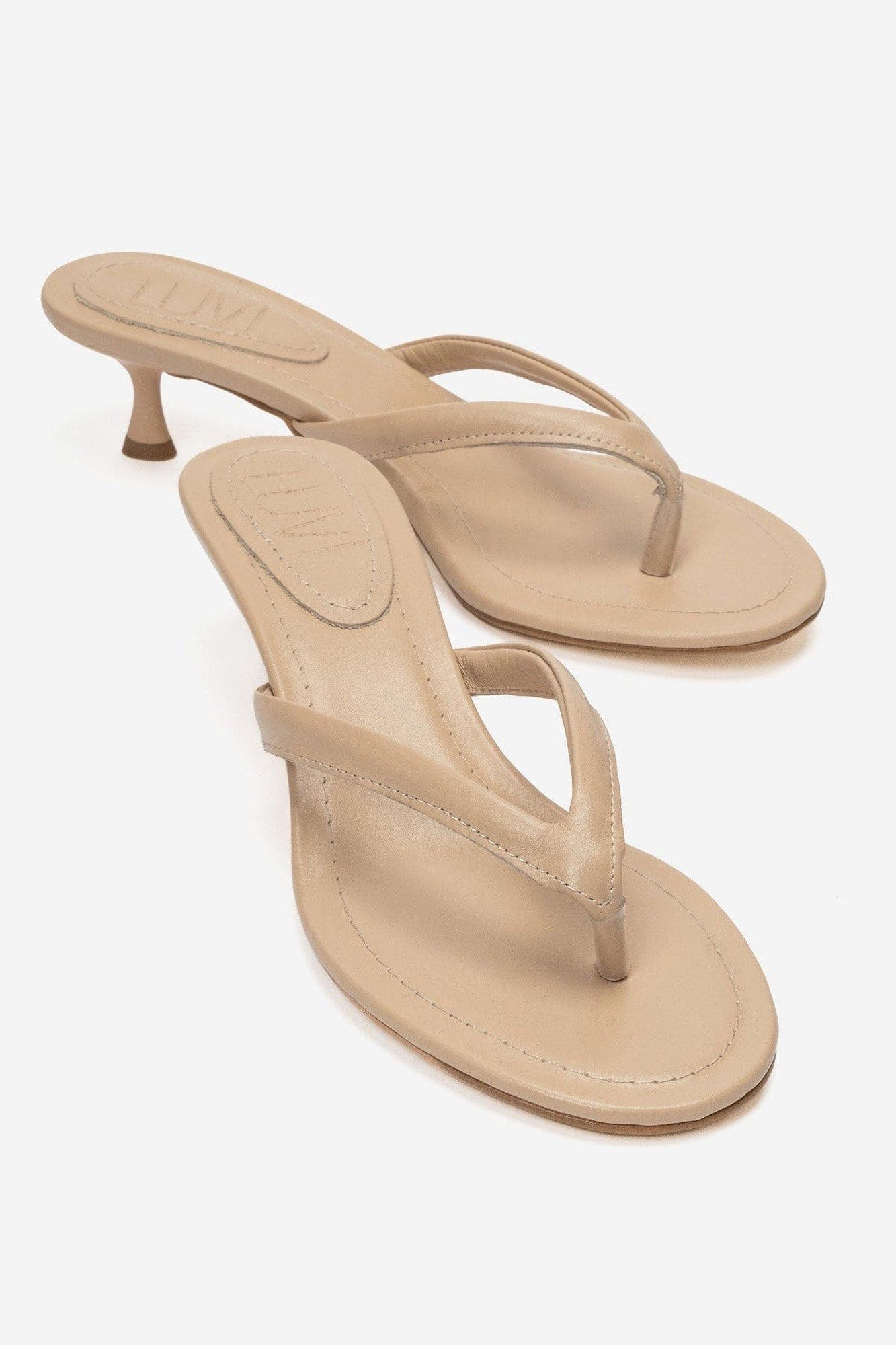 Norell Stiletto Thong Sandal, Main, color, Dark Beige