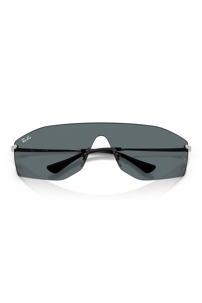Alix Bio-Based 141mm Rimless Shield Sunglasses, Alternate, color, SILVER / GREY