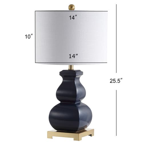 Jonathan Y Vienna 25.5" Ceramic Led Table Lamp In Navy