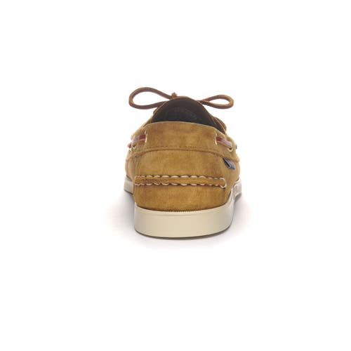 Sebago Italian Suede Moccasins With Hand-stitched Details In Brown