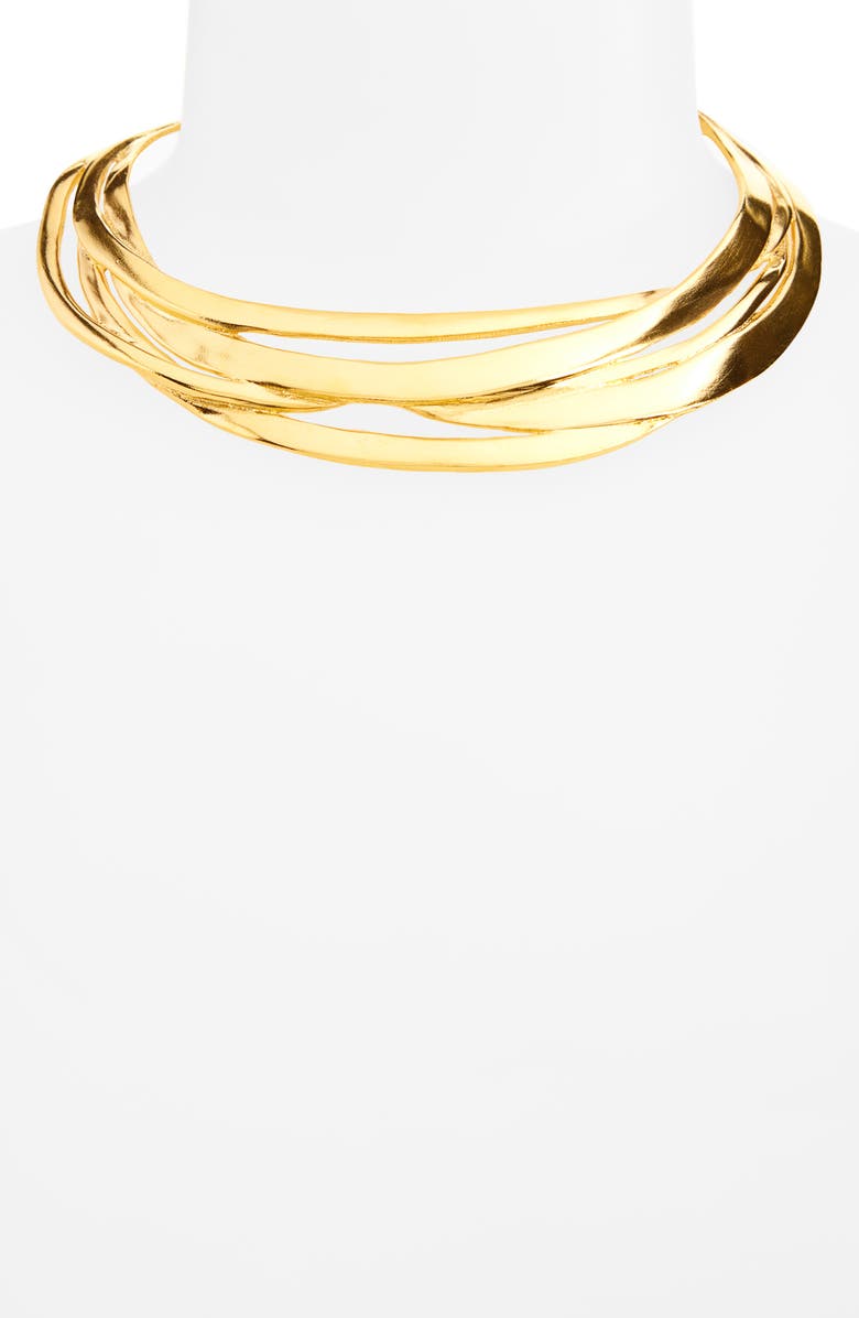 Kenneth Jay Lane Cutout Collar Necklace, Alternate, color, Gold