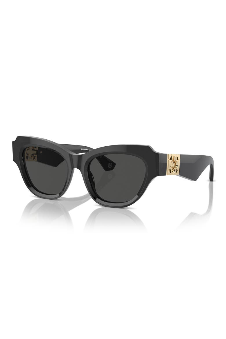 52mm Irregular Sunglasses, Alternate, color, BLACK/ DARK GREY