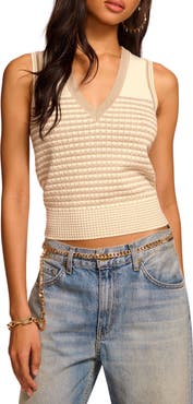 Ramy Brook Elle Metallic Stripe Sweater Vest