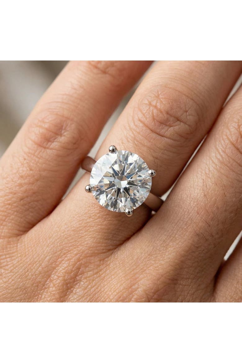 Certified 4 1/3Ct Round Diamond Engagement Ring With Accents 14k Gold Lab Grown, Alternate, color, 14k Yellow Gold