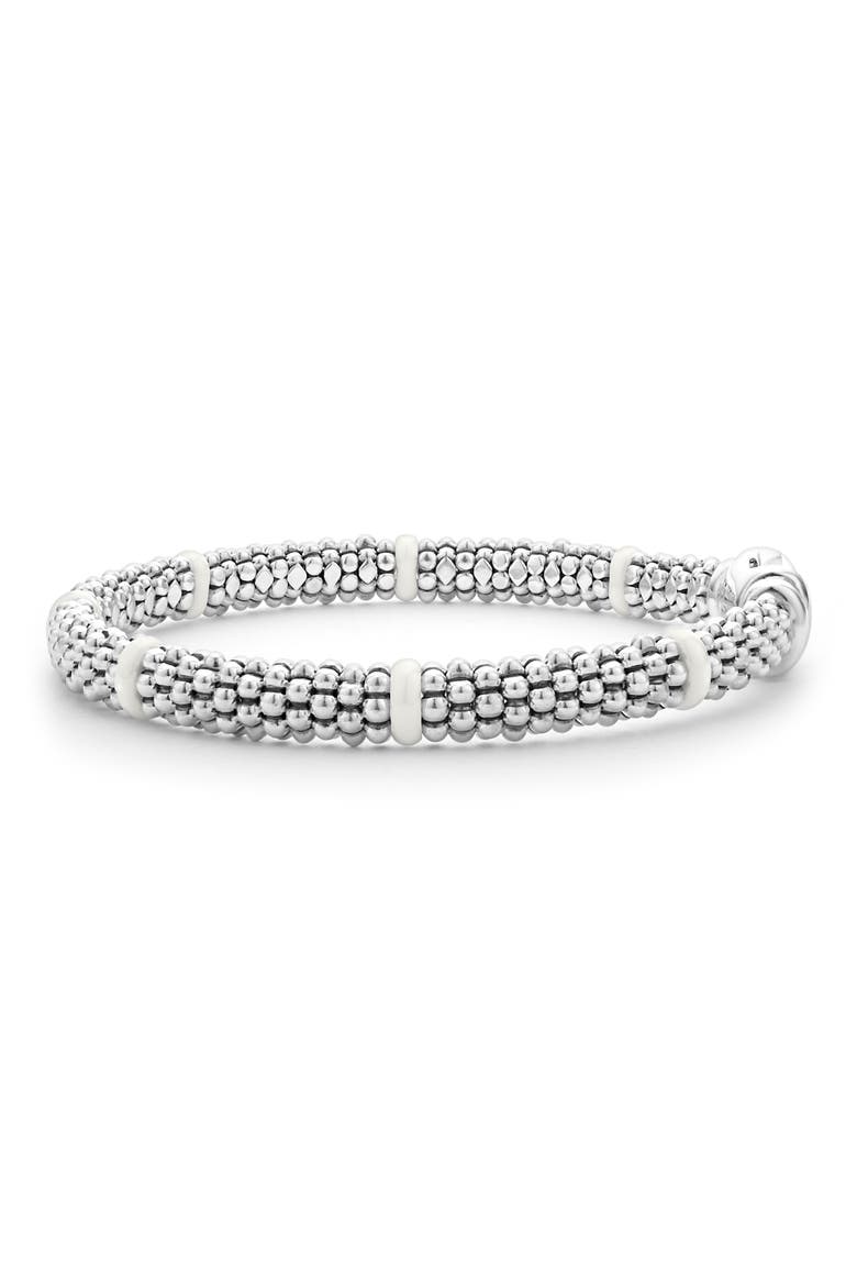 White Caviar Ceramic Station Bracelet, Alternate, color, WHITE